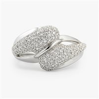 Anello da donna in oro bianco con pavé di zirconi – Misura 18 – 3.10 g – Idee Preziose dal 1987 - IP.AK18B/66